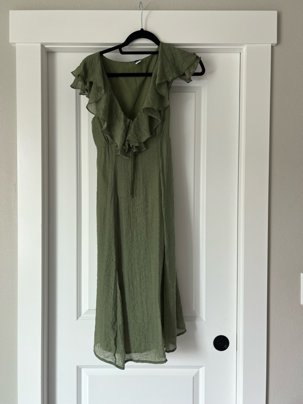 Old Navy Ruffle Detail Green Dress Size Petite S